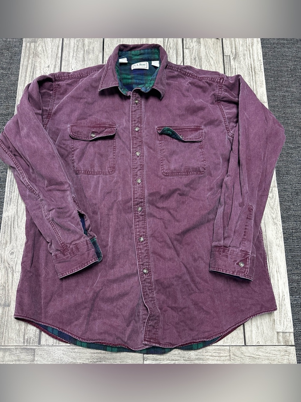 VTG LL BEAN Mens XL Tall Flannel Lined Chore Work Shirt Canvas Jacket USA Made